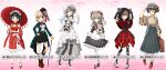  6+girls alisa_(girls_und_panzer) animal_ears ankle_strap apron artist_request bag bangs bare_shoulders beige_shirt bird black_eyes black_hair black_legwear black_nails black_shorts blonde_hair blue_eyes blunt_bangs blunt_ends blush bob_cut boko_(girls_und_panzer) bow bowtie breasts briefcase brown_eyes brown_footwear brown_hair cane capelet card chain character_name checkered checkered_skirt chi-hatan_(emblem) cleavage_cutout cloche_hat clothing_cutout coattails corset detached_sleeves dress duck emblem fake_animal_ears flower frilled_apron frilled_dress frilled_shirt frills gauntlets girls_und_panzer girls_und_panzer_senshadou_daisakusen! gloves gothic gothic_lolita gradient gradient_background green_eyes green_jacket hair_between_eyes hairband hat hat_bow hat_flower hat_ribbon heart heart_print high_heels highres holding holding_briefcase holding_cane holding_umbrella hood hooded_capelet hosomi_shizuko jacket japanese_clothes jewelry katyusha_(girls_und_panzer) lace-trimmed_dress lace-trimmed_legwear lace_trim layered_dress legs lolita_fashion lolita_hairband long_skirt long_sleeves looking_at_viewer mallard mika_(girls_und_panzer) mini_hat mob_cap multiple_girls nail_polish official_art oil-paper_umbrella one_eye_closed open_mouth panda pantyhose phoenix pink_background pinky_out plaid plaid_skirt playing_card pravda_(emblem) red_bow red_dress red_footwear red_nails red_skirt red_umbrella ribbon ring saunders_(emblem) second-party_source selection_university_(emblem) shimada_arisu shirt short_hair short_sleeves shorts shoulder_bag skirt skirt_hold sleeveless sleeveless_dress small_breasts smile socks sono_midoriko striped striped_bow stuffed_animal stuffed_toy swept_bangs tassel teddy_bear thighhighs thighs torn_clothes torn_legwear two-tone_dress two_side_up umbrella white_apron white_dress white_footwear white_gloves white_legwear white_shirt wide_sleeves yagasuri 