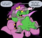 abdominal_bulge anal anal_penetration anthro anthro_on_anthro anthro_penetrated anthro_penetrating anthro_penetrating_anthro armband ball_size_difference balls black_armband black_bracelet black_eyes bouncing_balls bracelet breath cchilab chair_position deltarune dialogue duo english_text erection from_behind_position genitals gerson gerson_boom_(deltarune) glans green_balls green_glans green_penis gynomorph gynomorph/male gynomorph_penetrating gynomorph_penetrating_male hair hairy_legs hi_res intersex intersex/male intersex_penetrating intersex_penetrating_male jewelry larger_anthro larger_gynomorph larger_intersex lizard long_hair looking_at_another looking_down looking_up male male_penetrated mostly_nude penetration penis penis_size_difference pink_balls pink_body pink_hair pink_penis pink_scales purple_hair reptile scales scalie sex size_difference smaller_anthro smaller_male smaller_penetrated snort speech_bubble spiked_armband spiked_bracelet spikes susie_(deltarune) text thrusting trans_(lore) trans_man_(lore) turtle undertale_(series) yellow_sclera