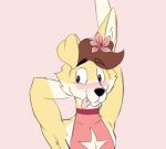  accessory anthro aubrey(aubrey_leung) aubrey_leung brown_eyes brown_hair canid canine canis domestic_dog floppy_ears flower flower_in_hair hair hair_accessory low_res male mammal orchid_(flower) plant smile solo star tongue tongue_out 
