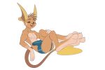  3_toes absurd_res anthro big_feet bulge clothed clothing dreiker erection erection_under_clothing feet hi_res looking_at_viewer male nintendo pok&eacute;mon pok&eacute;mon_(species) raichu soles toes underwear underwear_only video_games 