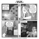  1:1 antennae_(anatomy) applejack_(mlp) big_macintosh_(mlp) clothing comic cowboy_hat cutie_mark dialogue english_text equid equine female flying friendship_is_magic hasbro hat headgear headwear hi_res horn horse lamp lantern male mammal meme monochrome moth_lamp_(meme) my_little_pony pony queen_chrysalis_(mlp) text url vavacung wings 