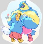  &lt;3 2021 accipitrid accipitriform animal_crossing anthro anthro_on_anthro avian beak bird blush border clothed clothing columbid dodo duo eagle eyes_closed feathers grey_border hand_on_chest hi_res keaton_(animal_crossing) male male/male megawaffle_(artist) muscular muscular_anthro muscular_male nintendo open_mouth open_smile orville_(animal_crossing) signature simple_background size_difference smile standing talons thought_bubble topless topless_male underwear video_games white_background wide_eyed 