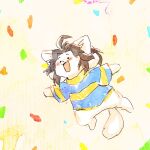  1:1 blush canid canine clothed clothing ellcho felid feline fur hair mammal open_mouth simple_background smile tem temmie_(undertale) topwear undertale undertale_(series) video_games white_body white_fur 