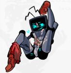  bodily_fluids clothing cum cum_in_mouth cum_inside cum_on_self genital_fluids hex_(fnf) humanoid low_res machine male male/male robot robot_humanoid solo tagme thumbnail 