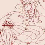  1:1 abs another_eidos_of_dragon_vein_r anthro barboros_(anothereidos_r) blush claws dragon erection genitals low_res male muscular muscular_anthro muscular_male nude pecs penis run_aki solo 