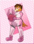  anthro avian bird clothing diaper duo embarrassed female girly hi_res humiliation hypnosis infantilism lagomorph leporid lily_(character) male male/female mammal mask mind_control pendant_(character) rabbit suit suiting wiprogress 
