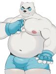  2021 absurd_res anthro belly bulge clothing hi_res humanoid_hands kemono kingdom_force male mammal moobs navel nipples norvyn_(kingdom_force) overweight overweight_male polar_bear simple_background solo underwear ursid ursine white_background white_body whitebeast20 