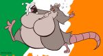 2024 alcohol anthro beer beer_glass belly beverage big_belly big_breasts breasts bubble buckteeth digital_media_(artwork) drunk drunk_bubble dutch_(artist) featureless_breasts female flat_colors flower_on_head fur grey_body grey_fur guinness hi_res huge_belly huge_breasts irish irish_flag mammal mature_anthro mature_female multicolored_body multicolored_fur murid murine obese obese_anthro obese_female open_mouth overweight overweight_anthro overweight_female rat rodent solo substance_intoxication teeth thick_thighs tongue two_tone_body two_tone_fur whiskers