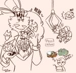  ambiguous_gender animate_inanimate asmodeus_(helluva_boss) carrying chest_tuft chinese_text clothed clothing demon doll english_text fizzarolli_(helluva_boss) group hat headgear headwear helluva_boss hi_res humanoid imp jester living_doll male nuzzling on_head pizzi_achio signature simple_background size_difference tablet text thought_bubble top_hat tuft white_background 
