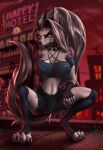  anthro canid canine canis ear_piercing ear_ring female helluva_boss hi_res loona_(helluva_boss) mammal piercing scary sharkdark solo wolf 