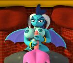  3d_(artwork) absurd_res angry anthro argos90 big_breasts blender_(software) breasts digital_media_(artwork) dragon female first_person_view friendship_is_magic handjob hasbro hi_res male male/female my_little_pony penile princess_ember_(mlp) sex solo 