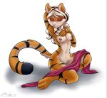  ambris anthro blind blush breasts dannica_stanislav_(character) digital_media_(artwork) felid feline female fur hair mammal nipples nude pantherine scar simple_background solo striped_body striped_fur stripes tasteful_nudity tiger white_hair 