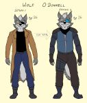  age_progression anthro black_nose canid canine canis clothed clothing eye_patch eyewear fluffy fluffy_tail fredryk_phox fully_clothed fur grey_body grey_fur hair hi_res male mammal multicolored_body multicolored_fur nintendo scruffy solo star_fox star_fox_the_animated_series video_games white_hair wolf wolf_o&#039;donnell yellow_sclera 