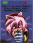  3:4 amy_rose anthro blush bodily_fluids cum cum_in_mouth cum_inside dialogue eulipotyphlan female filter genital_fluids hedgehog hi_res male mammal recording roughlove69 sega shadow_the_hedgehog sonic_the_hedgehog_(series) 