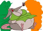 2024 alcohol anthro apron apron_only beer beer_glass belly beverage big_belly big_breasts breasts bubble buckteeth clothing digital_media_(artwork) drunk drunk_bubble dutch_(artist) female flat_colors flower_on_head fur grey_body grey_fur guinness hi_res huge_belly huge_breasts irish irish_flag mammal mature_anthro mature_female multicolored_body multicolored_fur murid murine obese obese_anthro obese_female open_mouth overweight overweight_anthro overweight_female rat rodent sidewalk sitting solo substance_intoxication teeth thick_thighs tongue two_tone_body two_tone_fur whiskers