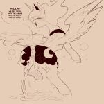 1:1 anus blush bodily_fluids butt cold-blooded-twilight cum cum_in_vagina cum_inside dialogue english_text equid equine eyelashes eyes_closed feathered_wings feathers female feral friendship_is_magic genital_fluids genitals hasbro hi_res horn leaking_cum mammal my_little_pony mythological_creature mythological_equine mythology princess_luna_(mlp) quadruped simple_background sweat tail text vulva winged_unicorn wings