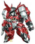  alteisen arm_cannon armor commentary_request green_eyes gun horns mecha mecha_focus moukin_punch no_humans pile_bunker robot science_fiction single_horn solo super_robot_wars super_robot_wars_original_generation weapon 