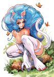  ambient_arthropod ambient_insect animal_humanoid arthropod big_breasts big_hair blue_hair breasts butterfly capcom cat_humanoid claws crouching darkstalkers fangs felicia_(darkstalkers) felid felid_humanoid feline feline_humanoid female fur hair hi_res humanoid insect lepidopteran looking_at_viewer mammal mammal_humanoid outside paws reiq solo video_games white_body white_fur 