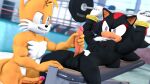  16:9 3d_(artwork) balls barbell bench_press digital_media_(artwork) duo english_text erection exercise genitals gym handjob hi_res loafsfm male male/male miles_prower muscular muscular_male nipples penile penis penis_grab sega sex shadow_the_hedgehog sonic_the_hedgehog_(series) spread_legs spreading text weightlifting widescreen workout 