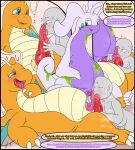 4_fingers animal_genitalia bestiality birdofanatic black_border blush bodily_fluids border comic digital_drawing_(artwork) digital_media_(artwork) dragon dragonite english_text erection eyes_closed faceless_character faceless_male featureless_face fellatio feral fingers flat_colors generation_1_pokemon generation_6_pokemon genital_fluids genital_slit genitals goodra greeting group group_sex hi_res human human_on_feral humanoid humanoid_genitalia humanoid_penis interspecies licking looking_pleasured lying male male/male male_feral male_on_feral mammal mythological_creature mythological_scalie mythology nintendo nude on_back open_mouth oral penile penis penis_grab penis_lick pokemon pokemon_(species) pokephilia precum presenting saliva saliva_on_penis saliva_string scalie sex simple_background sitting size_difference slime smaller_human sweat tail tapering_penis text threesome tongue tongue_out trio wide_crotch