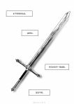  chinese_text commentary greyscale highres monochrome no_humans object_focus omniscient_reader's_viewpoint sword theion17 translation_request weapon 