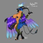 1:1 2026 animal_genitalia animal_penis anthro areola avian balls big_balls big_penis bird black_body black_feathers blue_body blue_feathers breasts equine_genitalia equine_penis feathers genitals green_body green_feathers gynomorph hi_res horn huge_balls huge_penis hybrid intersex looking_at_viewer multicolored_body multicolored_feathers nedoiko nipple_piercing nipples open_mouth open_smile orange_body orange_feathers penis piercing purple_body purple_feathers red_eyes seljhet simple_background smile smiling_at_viewer solo