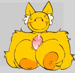 anthro areola big_breasts big_nipples big_penis blush bobcat bodily_fluids breast_play breasts duo felid feline female fur genital_fluids genitals goofy_goober_(loudnormal4) huge_breasts loudnormal4 lynx male male/female mammal nervous nervous_smile nervous_sweat nipples orange_areola penis precum sex simple_background simple_eyes smile solo sweat tagme titfuck toony yellow_body yellow_fur