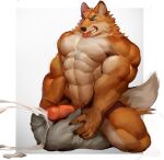  anthro big_abs big_biceps big_muscles big_pecs big_penis bodily_fluids canid canine claws countershading cum cum_on_ground cum_on_pillow cumshot ejaculation fur genital_fluids genitals grinding hi_res huge_muscles humanoid_genitalia humanoid_penis kneeling male mammal masturbation multicolored_body multicolored_fur muscular o_reowoof orgasm orgasm_face pecs penile penile_masturbation penis pillow pillow_grab pillow_humping solo teeth tongue tongue_out two_tone_body two_tone_fur 