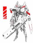  absurdres arm_cannon cyclops folded_wings full_body highres mecha mechanical_wings morito_(sidonia_no_kishi) one-eyed red_eyes robot shiokaze1409 sidonia_no_kishi simple_background solo spot_color toha_heavy_industries tsugumori weapon wings 