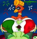 anthro big_breasts big_penis breast_play breasts duo female fireworks gardevoir generation_2_pokemon generation_3_pokemon genitals hi_res ho-oh huge_breasts jespleyemofeliz legendary_pokemon male male/female mexican_flag mexico nintendo penis pokemon pokemon_(species) red_body sex titfuck