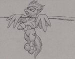  bar chin_up clenched_teeth cutie_mark doesnotexist equid equine feathered_wings feathers female friendship_is_magic hi_res hooves mammal mane monochrome my_little_pony pegasus solo spitfire_(mlp) teeth wings wonderbolts_(mlp) 