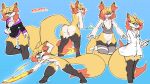  &lt;3 16:9 2021 3_toes anthro blue_background bottle bottomless braixen butt chest_tuft cleft_of_venus clothed clothing coat digital_media_(artwork) ear_piercing eyewear fan_character feet female fighting_pose fire flat_chested genitals glasses hi_res inner_ear_fluff kawfee lab_coat legwear looking_at_viewer looking_back looking_back_at_viewer mostly_nude multiple_outfits multiple_poses nintendo nude piercing pok&eacute;mon pok&eacute;mon_(species) pose pussy rear_view signature simple_background solo standing thigh_highs toes topwear tuft video_games weapon widescreen 