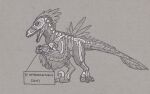 biped bone clothing costume countershading dinosaur doesnotexist dromaeosaurid feathered_crest feathers feral head_crest hi_res lacertius male reptile scalie sickle_claw skeleton solo talons theropod utahraptor 