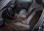 absurd_res animal_genitalia balls bottomwear capitoline_ranch car clothing colored eisen_(frostfur101) fallout genitals hi_res honda jacket male mammal microsoft night_stalker_(fallout) outside pants penis sheath sitting sketch thathornycat topwear vehicle
