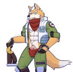 abs absurd_res anthro belt bulge canid canine clothing clothing_pull dfcha1 fox fox_mccloud fur genitals gloves handwear hi_res jacket looking_at_viewer male mammal nintendo nipples open_belt orange_body orange_fur pecs pecs_with_breasts penis penis_base scarf simple_background smile smiling_at_viewer smirk smirking_at_viewer solo standing star_fox teeth topwear underwear underwear_pull vein veiny_penis white_background white_body white_fur zipper zipper_down