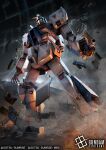  battle blue_eyes commentary_request copyright_notice debris earth_federation energy_sword english_text glowing glowing_eyes gundam gundam_0080 gundam_alex gundam_card_game kumagoro1108 logo mecha mecha_focus mobile_suit no_humans o'neill_cylinder official_art promotional_art reactive_armor realistic robot scene_reference science_fiction smoke space_habitat sunrise_(company) sword v-fin weapon 