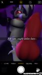  3d_(artwork) 9:16 animal_genitalia animal_penis anthro balls breasts canine_penis digital_media_(artwork) elisasharky_(artist) english_text genitals gynomorph hi_res holding_breast holding_object holding_phone intersex knot looking_at_viewer lycanroc midnight_lycanroc miragoldra_(character) night nintendo penis phone phone_screen pok&eacute;mon pok&eacute;mon_(species) smile solo source_filmmaker text video_games 