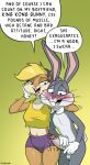 anthro asphyxiation avioylin balls bedroom_eyes blush bodily_fluids buckteeth bugs_bunny choking clothed clothed_female clothing dialogue dominant dominant_female duo embarrassed female foreskin genital_fluids genitals hand_on_neck hi_res humanoid_genitalia humanoid_penis lagomorph leporid lola_bunny looking_at_viewer looney_tunes male male/female mammal narrowed_eyes nude_male open_mouth penis precum rabbit romantic romantic_couple seductive simple_background speech_bubble teeth text throbbing throbbing_penis warner_brothers whiskers