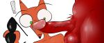  ! absurd_res anthro balls big_penis bodily_fluids canid canine cartoon_network courage_the_cowardly_dog cum cum_leaking domestic_cat duo eyewear felid feline felis fox genital_fluids genitals glans hi_res illegaleel katz_(courage_the_cowardly_dog) leaking_precum male male/male mammal penis penis_focus penis_in_face pink_glans red_balls red_body red_penis shocked sunglasses the_cajun_fox vein 