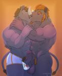  anthro anthro_on_anthro clothed clothing duo eyes_closed frottage kiss_on_lips kissing local_cannibal male male/male mammal muscular muscular_anthro muscular_male open_bottomwear open_clothing rhinocerotoid sex tagme 