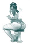  anthro big_butt biped butt canid canine canis clothed clothing domestic_dog eyewear feet glasses hair hi_res kaj_(vaerinn) lavenderpandy legwear male mammal mastiff molosser piercing plantigrade rottweiler solo topwear underwear 