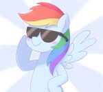  2020 absurd_res blue_body blue_feathers blue_wings blush equid equine eyewear feathered_wings feathers female feral friendship_is_magic ginmaruxx hair hasbro hi_res hooves mammal multicolored_hair my_little_pony pegasus quadruped rainbow_dash_(mlp) rainbow_hair solo sunglasses wings 