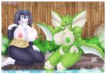  anthro arthropod blush border breasts canid canine canis female fur insect mammal nintendo nipples non-mammal_breasts nude pok&eacute;mon pok&eacute;mon_(species) scyther shinn smile video_games white_border wings 