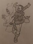  1girl bag beak covered_face different_viewfinder doctor dynamic_pose erlenmeyer_flask flask gloves graphite_(medium) hatching hatching_(texture) highres linear_hatching lineart looking_at_viewer mask mechanical_pencil monochrome pencil photo_(medium) plague_doctor plague_doctor_mask scp-049 scp_foundation sergent_magnom signature sketch solo traditional_media unworn_mask 