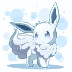  blue_eyes commentary_request eevee fakemon ice_type_theme_(pokemon) neru_(neruneruru) no no_humans parted_lips pokemon pokemon_(creature) pokemon_focus white_background 