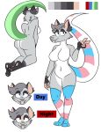  absurd_res anthro blue_eyes breasts clothing didelphid fangs female footwear footwear_only hi_res hybrid lgbt_pride mammal marsupial model_sheet mostly_nude pride_colors raised_tail red_eyes reptile sarcasticcartoonist_(artist) scalie snake socks socks_only solo transgender_pride_colors violet_(redrose357) 