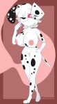  101_dalmatian_street 101_dalmatians anthro areola big_breasts blush bodily_fluids breasts canid canine canis crossgender cum cum_in_mouth cum_inside cum_on_breasts dalmatian disney domestic_dog drinking drinking_cum dylan_(101_dalmatians) eyewear female fur genital_fluids genitals hand_on_hip hi_res huge_breasts huge_nipples humanoid_genitalia looking_at_viewer mammal nipples nude one_eye_closed papyswapy puffy_areola puffy_nipples pussy solo spots spotted_body spotted_fur walking white_body white_fur 