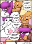  anthro balls belly big_belly big_breasts bodily_fluids boss_monster bovid breasts butt canid canine caprine clothed clothing comic cum cum_inflation digital_media_(artwork) duo english_text female fur genital_fluids genitals inflation male male/female mammal mature_anthro mature_female neo_geppetto nipples overweight overweight_female simple_background slightly_chubby smile text thick_thighs toriel undertale undertale_(series) video_games white_body white_fur wide_hips 