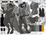  anthro balls big_balls big_penis border canid canine digitigrade dragon erection farorenightclaw fox genitals horn hybrid knot male mammal model_sheet multi_arm multi_genitalia multi_limb multi_pec multi_penis pecs penis solo standing thick_tail white_border 