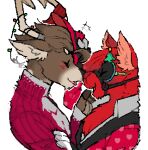  &lt;3 2021 anthro blush brown_body brown_fur camelid capreoline cervid christmas christmas_clothing christmas_headwear clothing digital_drawing_(artwork) digital_media_(artwork) dolph_(fortnite) duo epic_games fortnite fur headgear headwear heartbreaker_(fortnite) holidays hooves llama low_res male male/male mammal peach- red_body red_fur reindeer simple_background smile valentine&#039;s_day video_games 